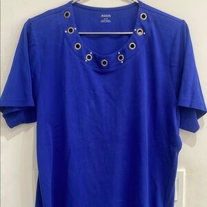 Blue Shirt with Eyelet Detailing
